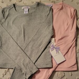 Violet Skye Long Sleeve Kids Tees - Gray and Pink